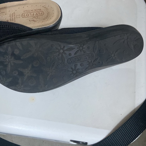 Fly Flot Womens Size EU 40 US 9 Black Slip on Mules Shoes Anatomic Mesh - Picture 6 of 8